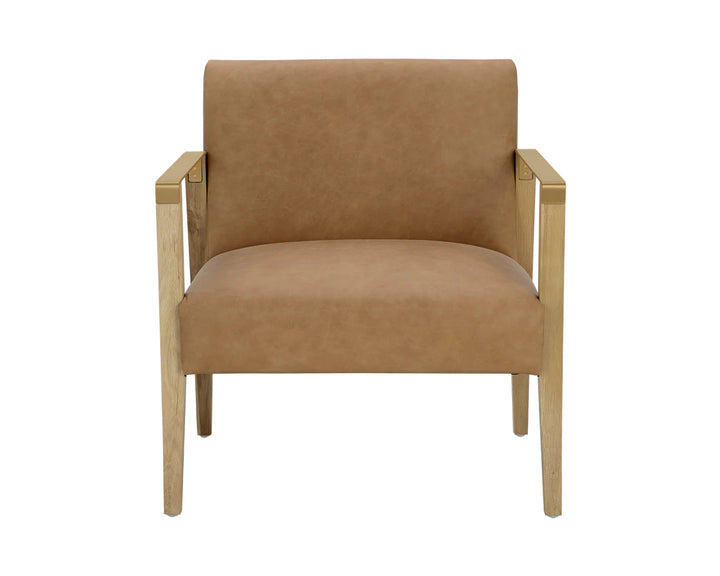 PB-06EAR Leather Lounge Chair -Rustic Oak