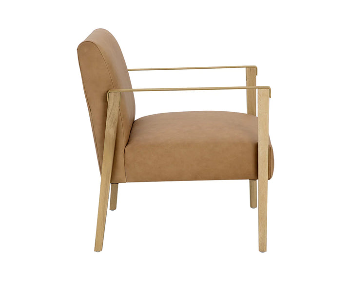 PB-06EAR Leather Lounge Chair -Rustic Oak