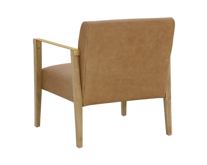 PB-06EAR Leather Lounge Chair -Rustic Oak