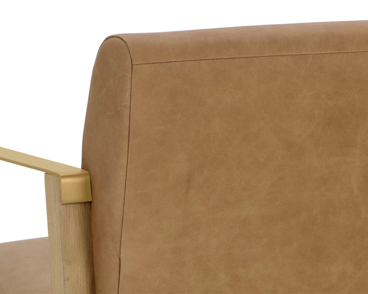 PB-06EAR Leather Lounge Chair -Rustic Oak