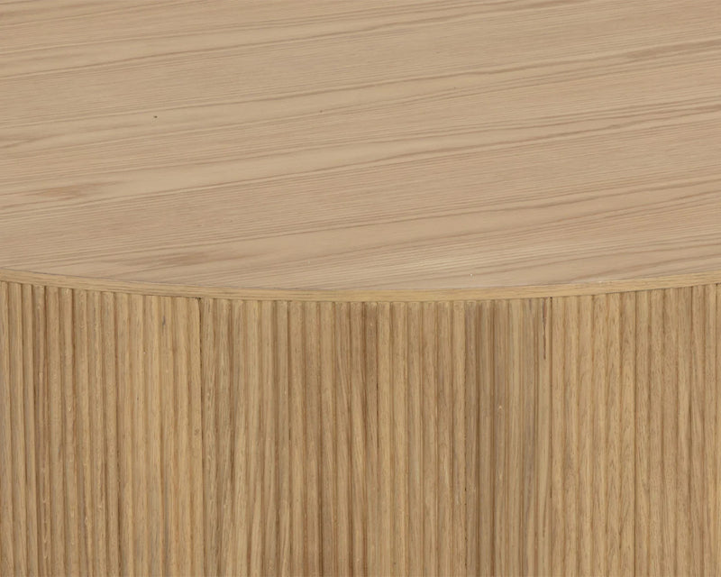 high-quality round wood coffee table