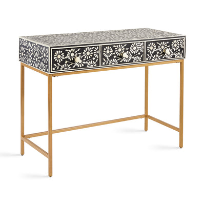 luxurious bone inlay console table