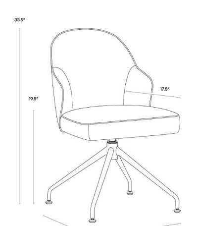 PB-06BRE Swivel Dining Chair - Fabric