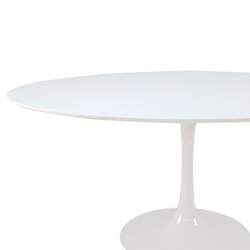 PB-28 Oval White Shiny MDF Dining Table