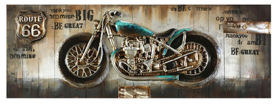 3D Route 66 Motorcycle- Blue