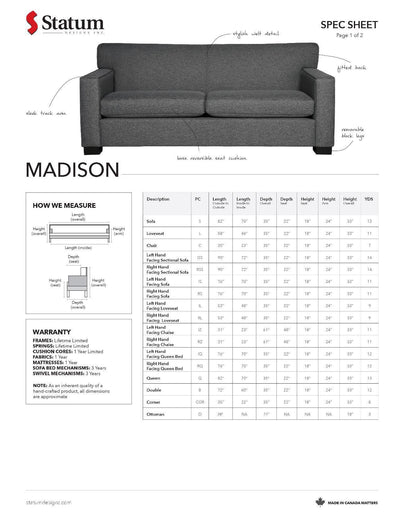 Perfectly crafted madison sectional