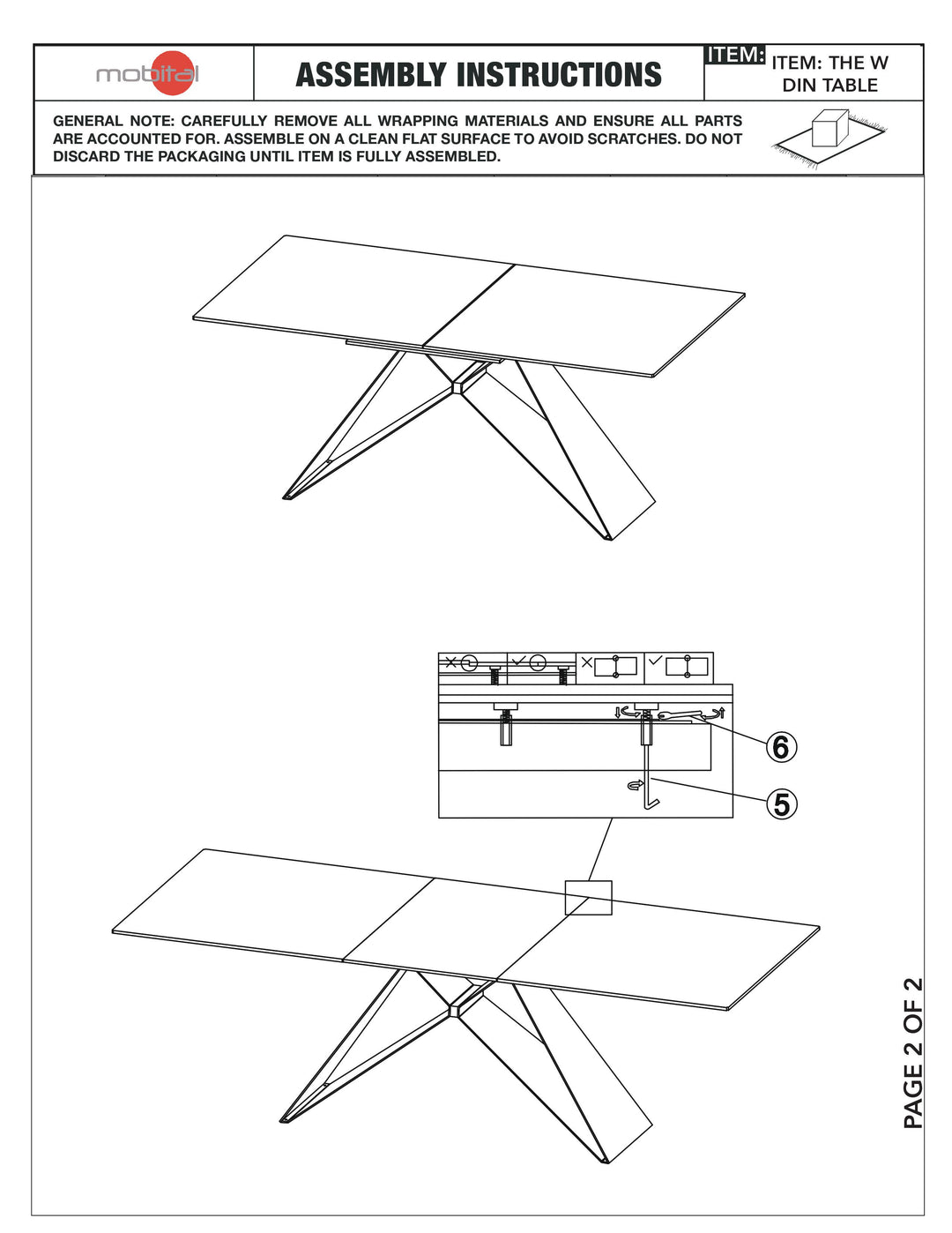 W Double Extension Table- 63-94"