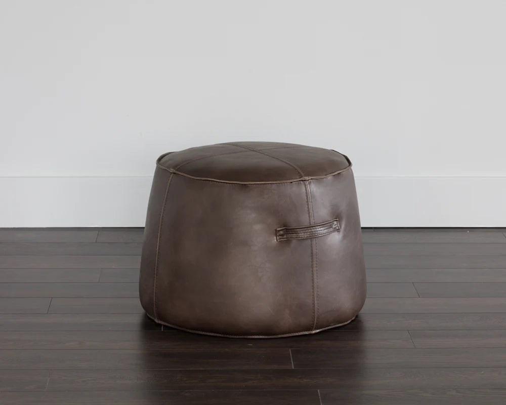 faux leather ottoman