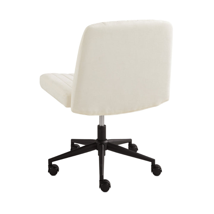 PB-11 Office Chair GY-OC-5310 White Linen Black Metal Base