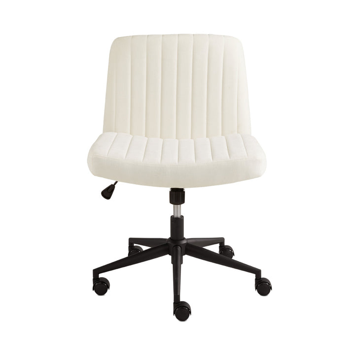 PB-11 Office Chair GY-OC-5310 White Linen Black Metal Base