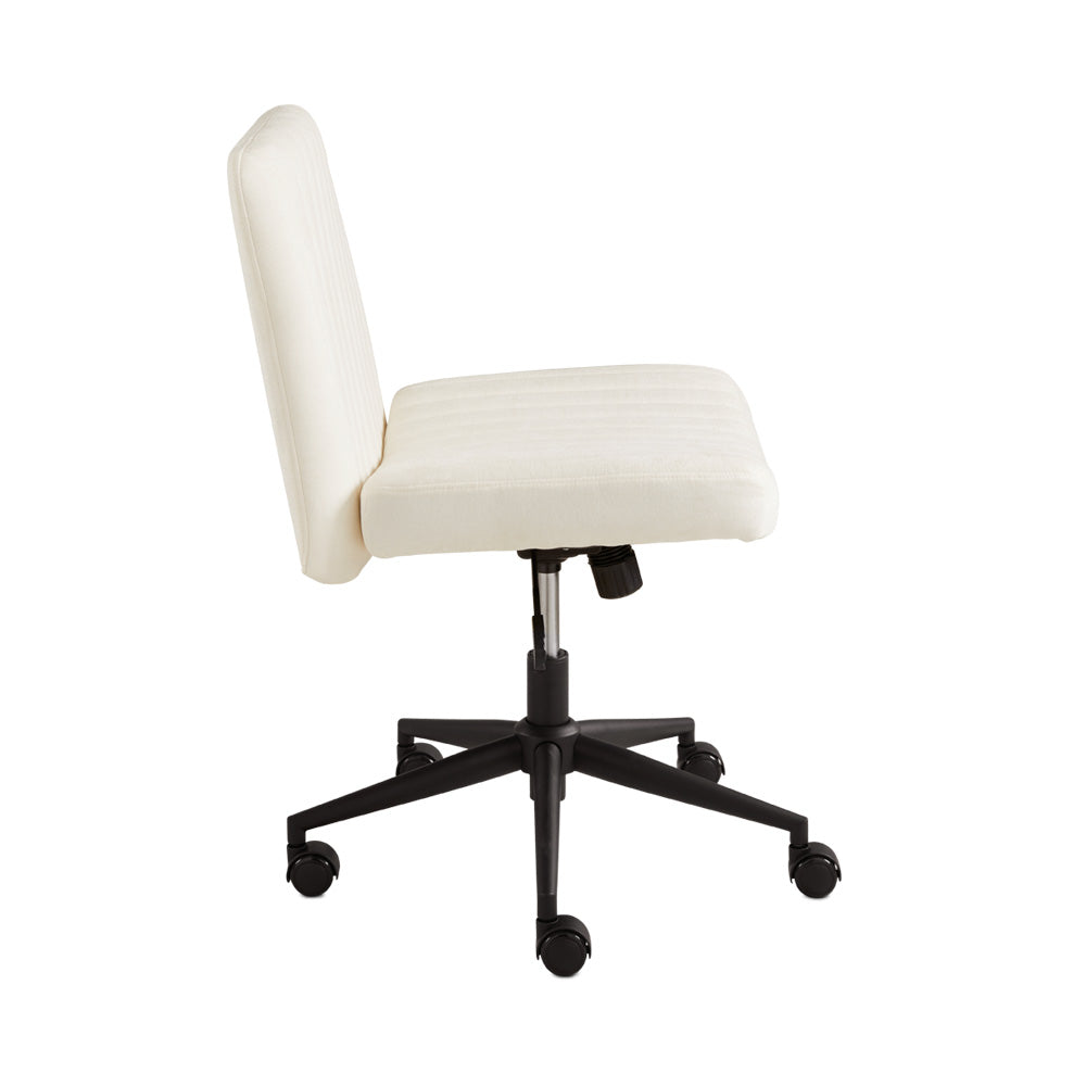 PB-11 Office Chair GY-OC-5310 White Linen Black Metal Base