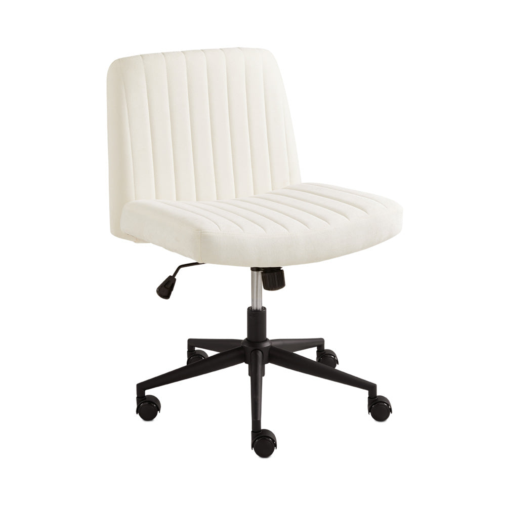 PB-11 Office Chair GY-OC-5310 White Linen Black Metal Base