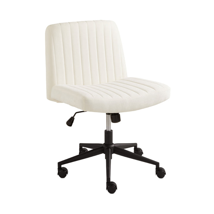 PB-11 Office Chair GY-OC-5310 White Linen Black Metal Base