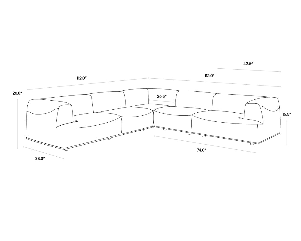 PB-06DAR Modular Corner Arm Chair