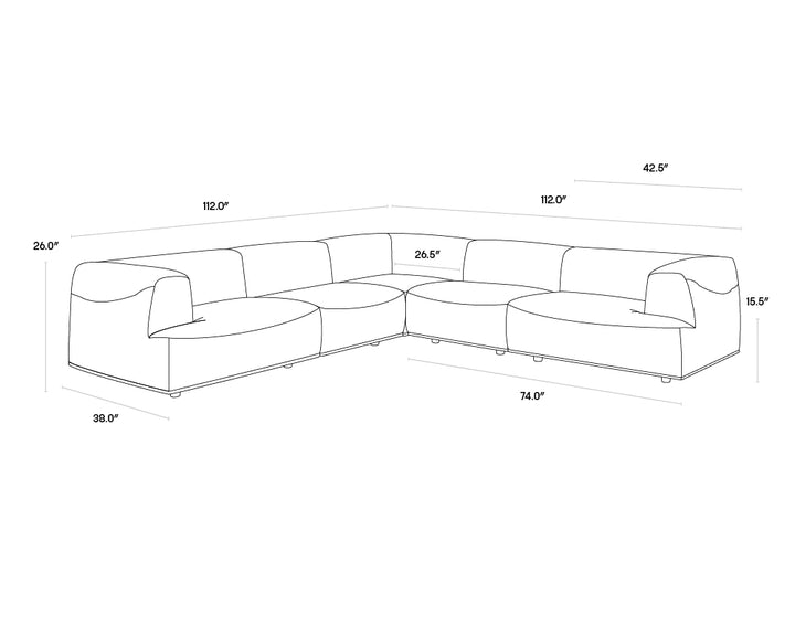 PB-06DAR Modular Corner Arm Chair