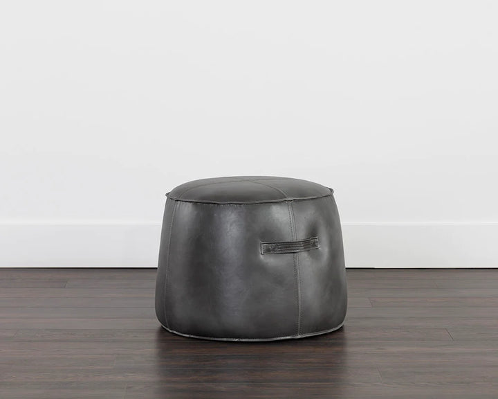 faux leather ottoman