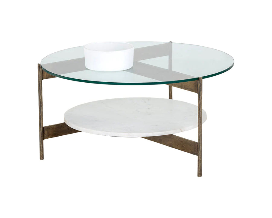 shop round glass coffee table