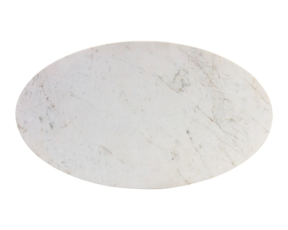 PB-06KIA Marble Coffee Table - Oval - 47"W