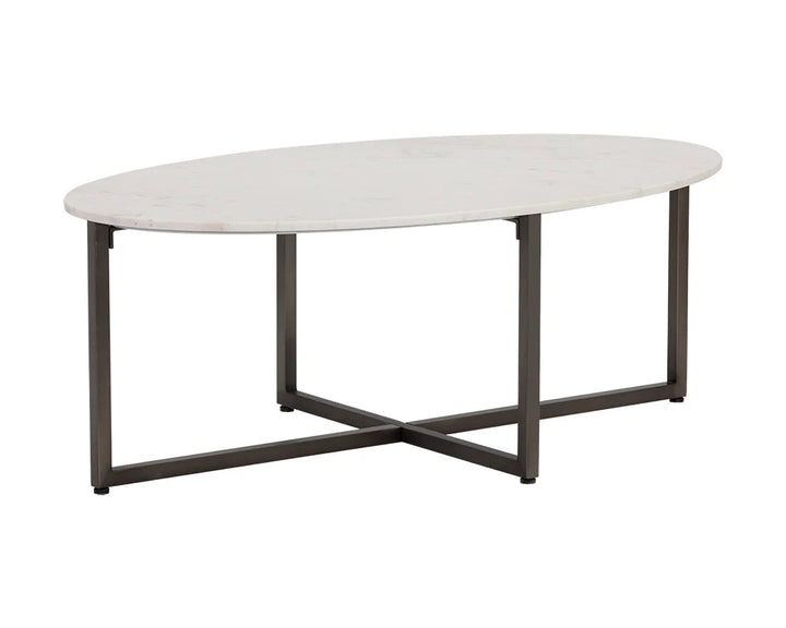 PB-06KIA Marble Coffee Table - Oval - 47"W