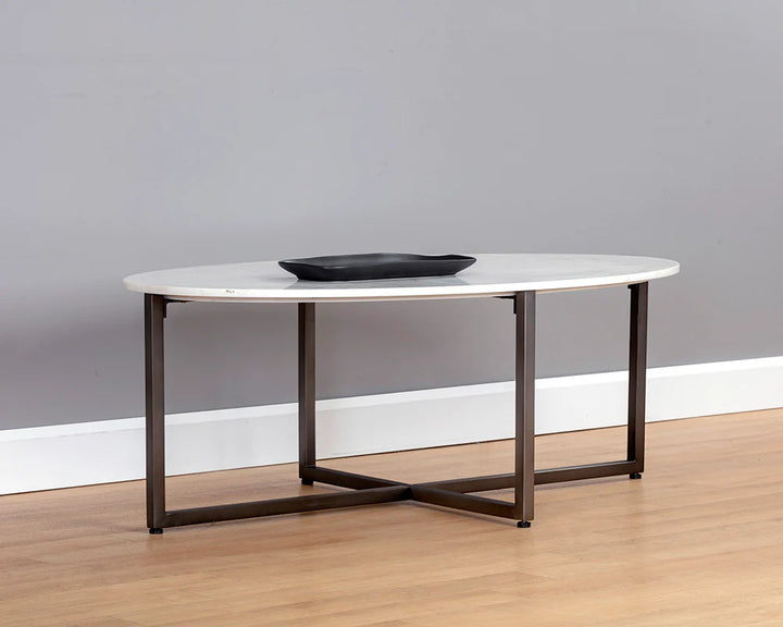 PB-06KIA Marble Coffee Table - Oval - 47"W