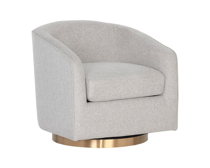 PB-06HAZ Velvet Swivel Chair - Heather Grey