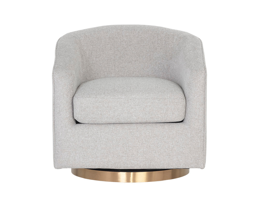 PB-06HAZ Velvet Swivel Chair - Heather Grey