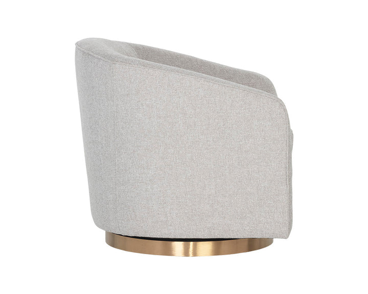 PB-06HAZ Velvet Swivel Chair - Heather Grey