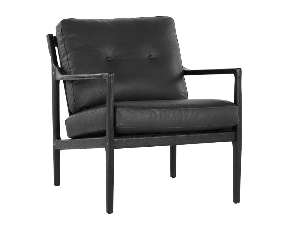 PB-06GIL Leather Lounge Chair  - Black