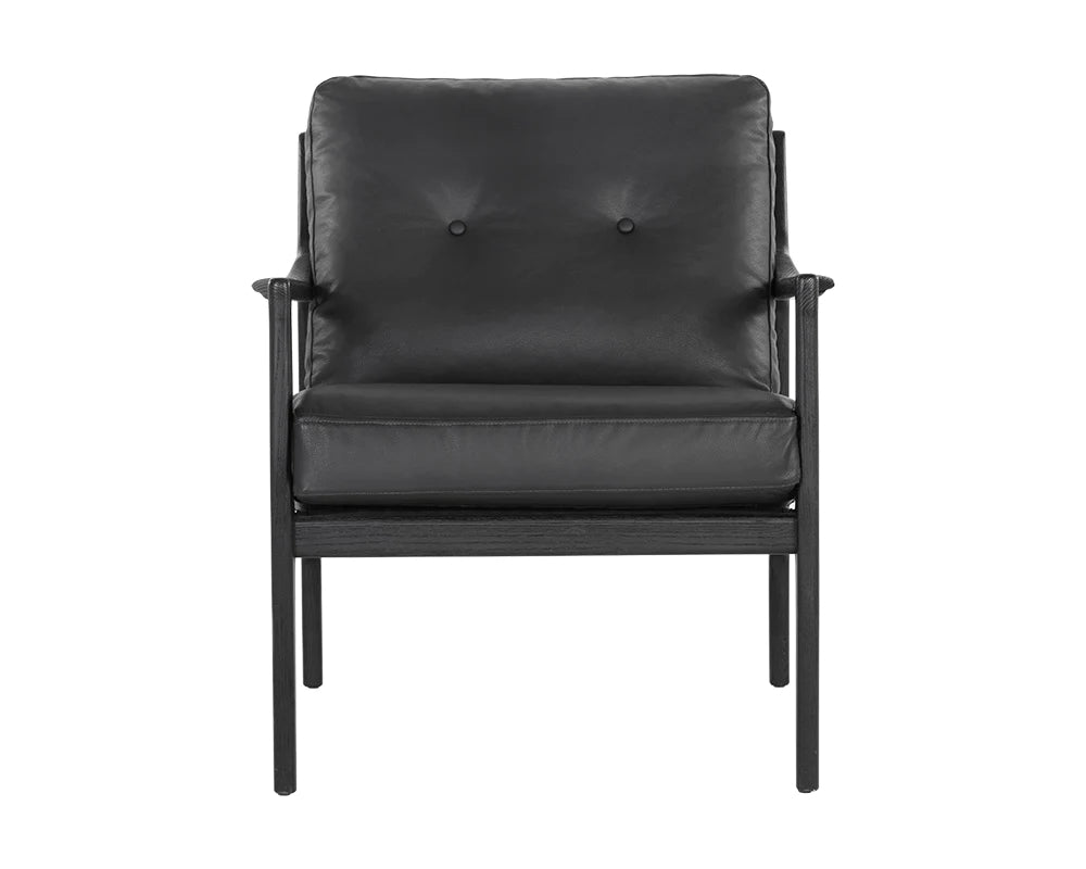 PB-06GIL Leather Lounge Chair  - Black