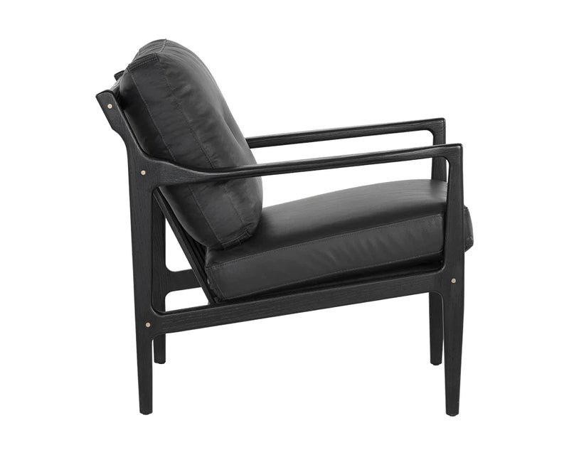 PB-06GIL Leather Lounge Chair  - Black