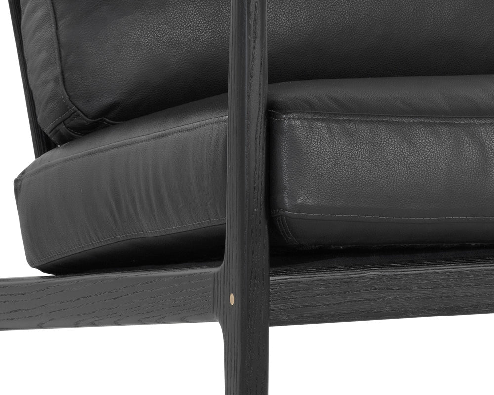 PB-06GIL Leather Lounge Chair  - Black