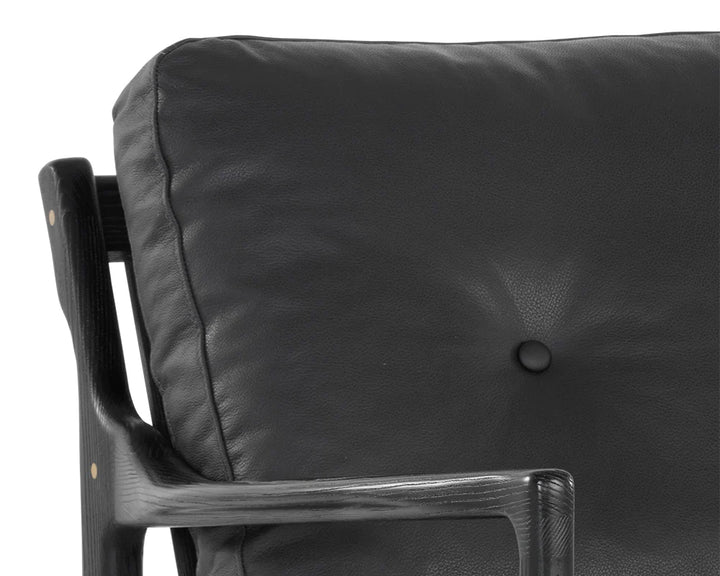 PB-06GIL Leather Lounge Chair  - Black