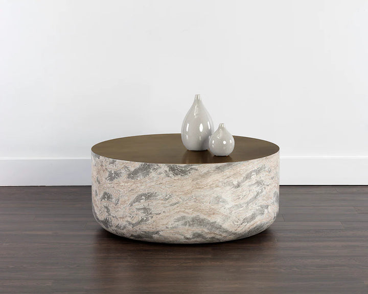 PB-06DIA Coffee Table- Marble Look