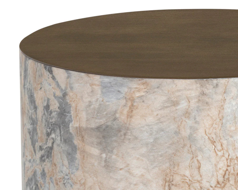 PB-06DIA End Table- Marble Look