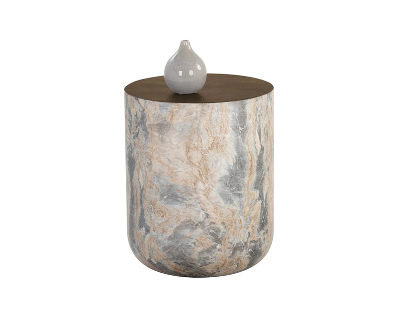 PB-06DIA End Table- Marble Look