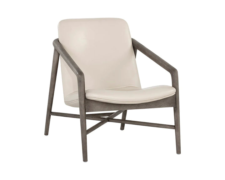 PB-06CIN Leather  Lounge Chair- Light Grey