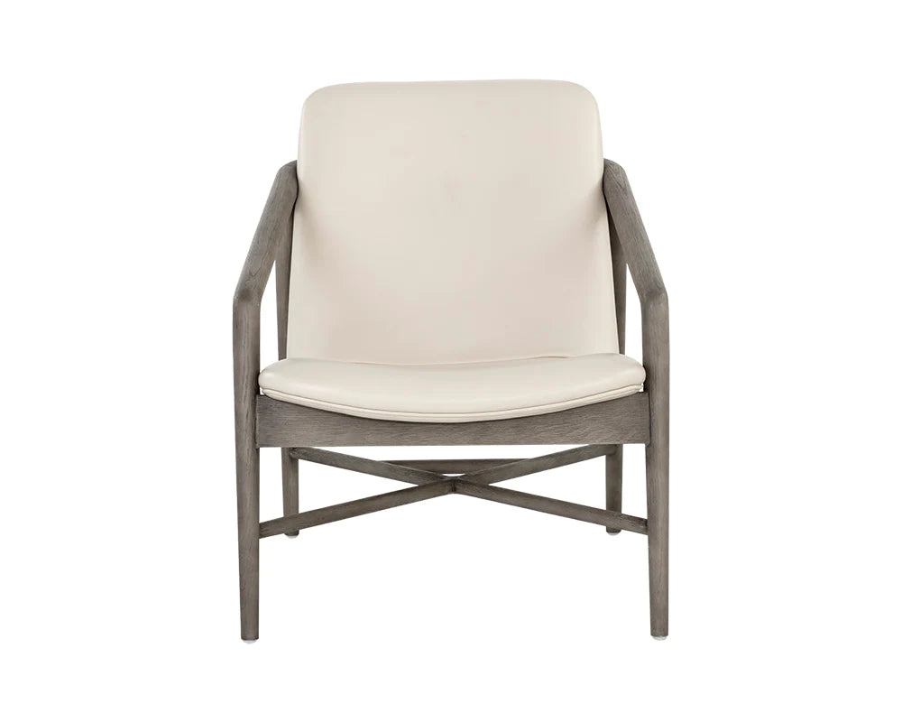 PB-06CIN Leather  Lounge Chair- Light Grey