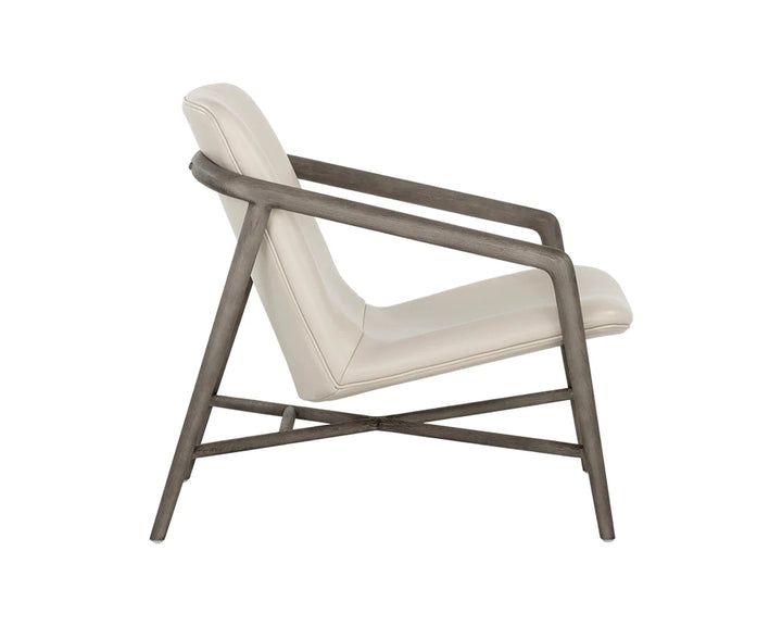 PB-06CIN Leather  Lounge Chair- Light Grey