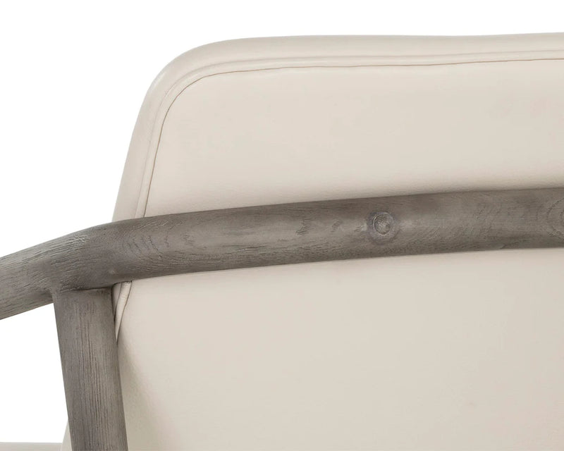 PB-06CIN Leather  Lounge Chair- Light Grey