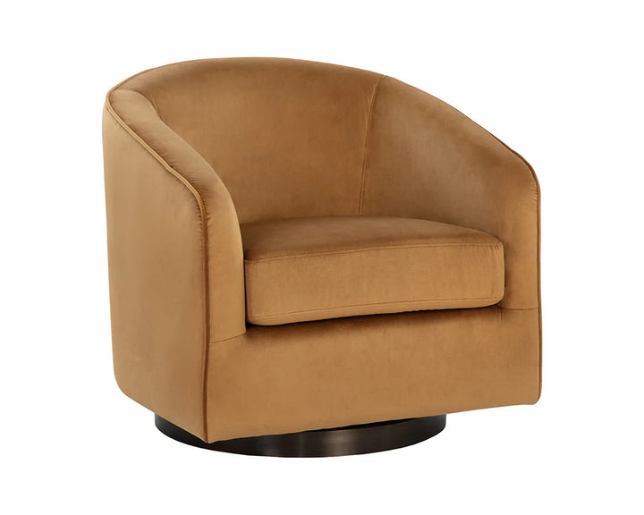 PB-06HAZ Velvet Swivel Chair - Dark Bronze