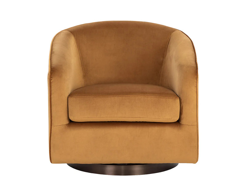 PB-06HAZ Velvet Swivel Chair - Dark Bronze