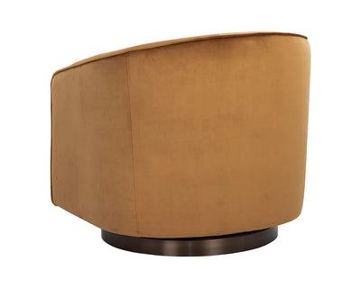 PB-06HAZ Velvet Swivel Chair - Dark Bronze