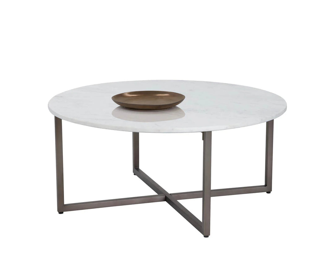 PB-06KIA Marble Round Coffee Table - 38"D