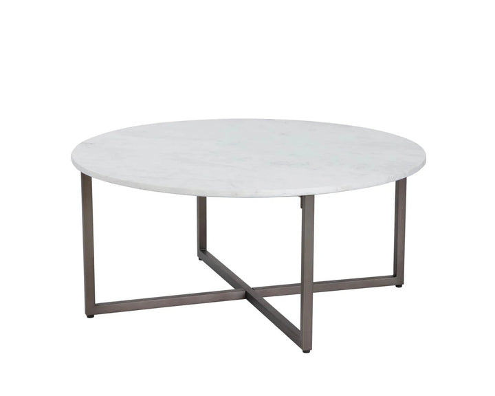 PB-06KIA Marble Round Coffee Table - 38"D