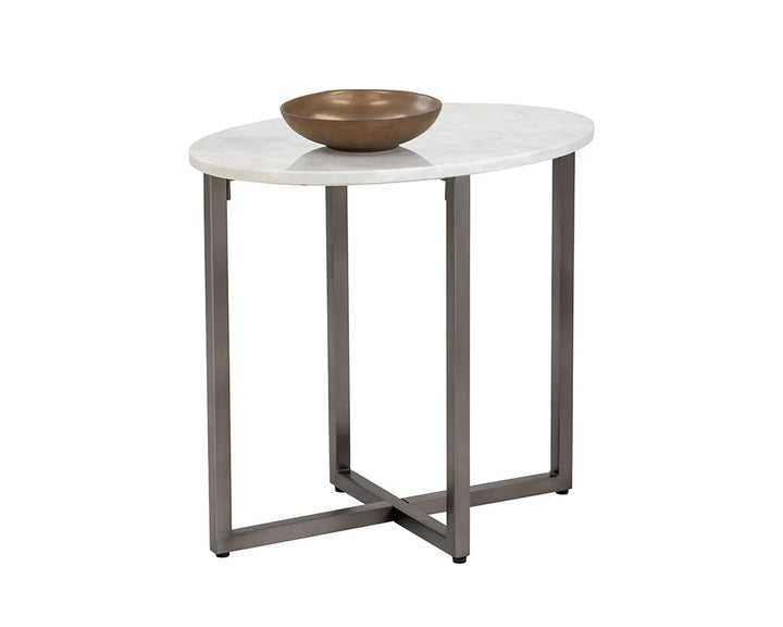 PB-06KIA Marble Oval End Table