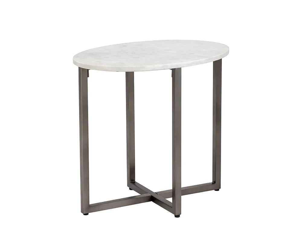 PB-06KIA Marble Oval End Table