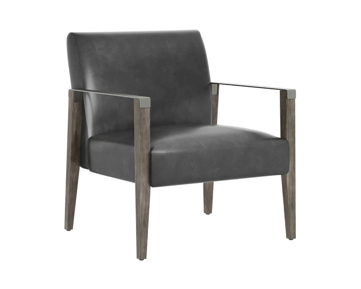 PB-06EAR Leather Lounge Chair - Ash Grey