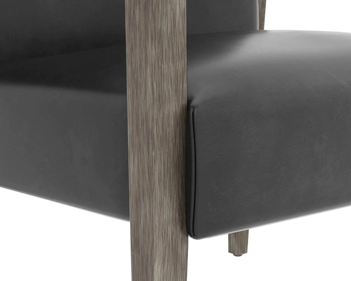 PB-06EAR Leather Lounge Chair - Ash Grey