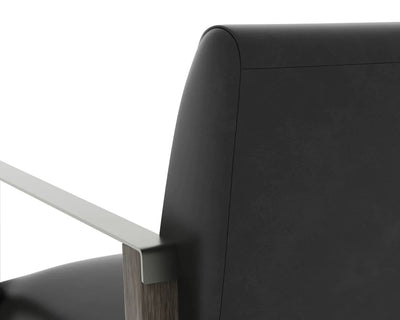 PB-06EAR Leather Lounge Chair - Ash Grey