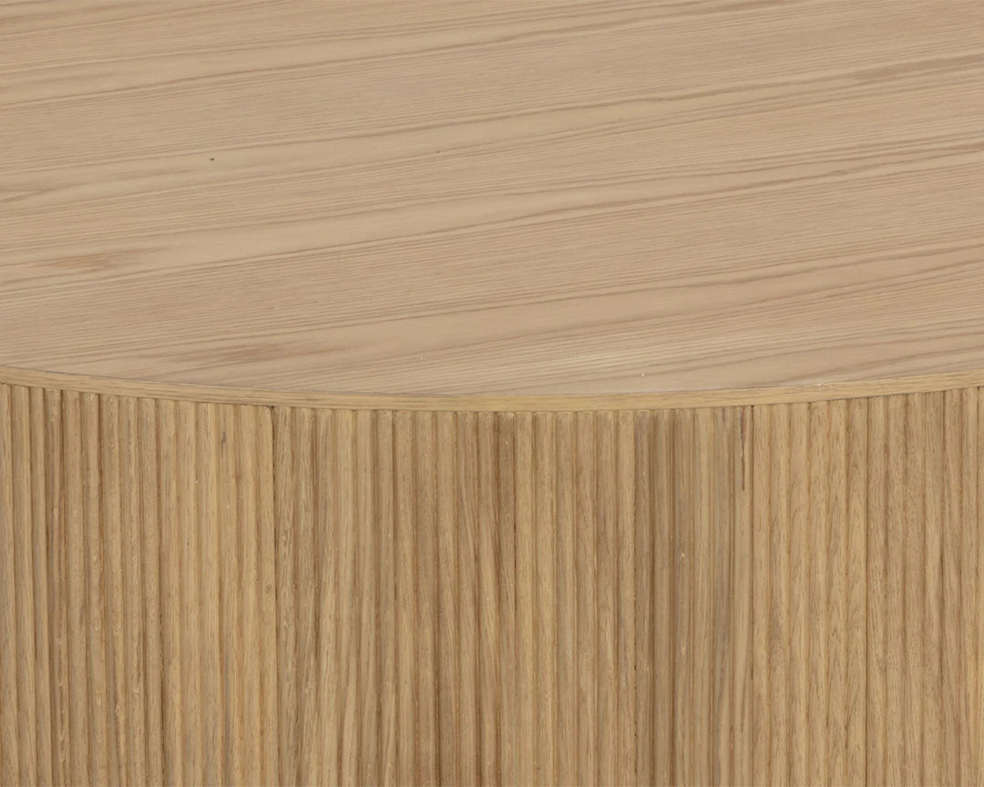 high-quality round wood coffee table